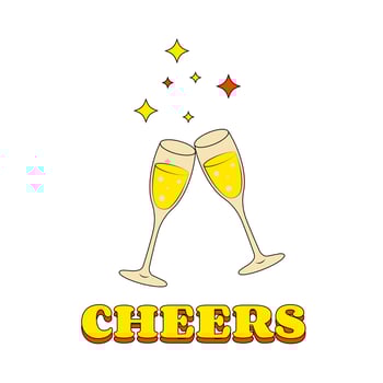 Cheers Clinking Glasses of Champagne vector