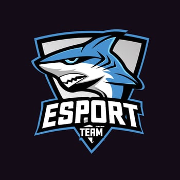 shark esport gaming mascot logo vector