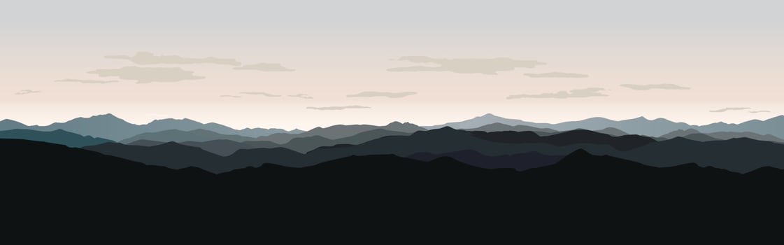 Mountains Landscape. Rural nature background. Hills skyline. Travel view background vector