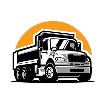 Dump Truck Illustration Vector Isolated in White Background