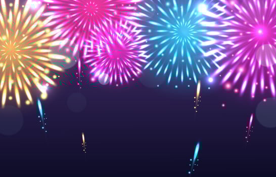 Fireworks in the Night Sky Background vector