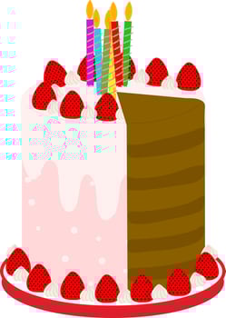 happy birthday cake vector