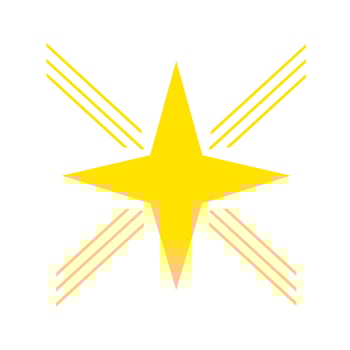 Star logo icon with yellow outline on white background. Perfect for games, apps, web and sky logos. vector