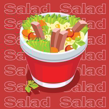 Vector illustration background fast food salad symbol
