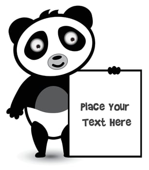 Cute bear panda banner vector