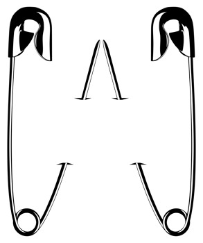 Safety Pin Silhouette for Art Illustration, Logo, Website, Apps, Pictogram or Graphic Design Element. Format PNG