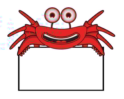 Crab Banner character cute vector