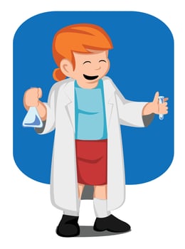 Kid scientist vector