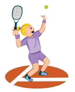 Girl tennis vector