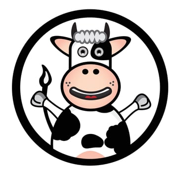 Cow cute Banner illustration vector