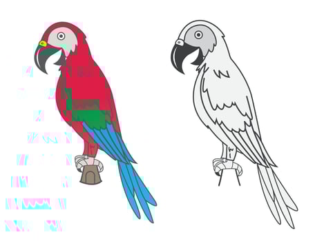 Wild Animals colored and with sketches vector