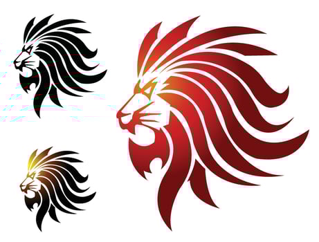 Lion head illustration vector