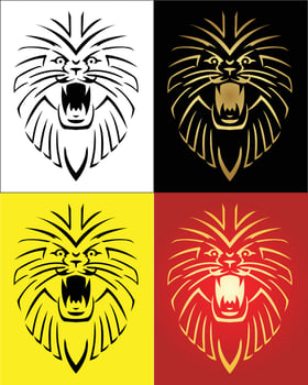 Lion head illustration vector