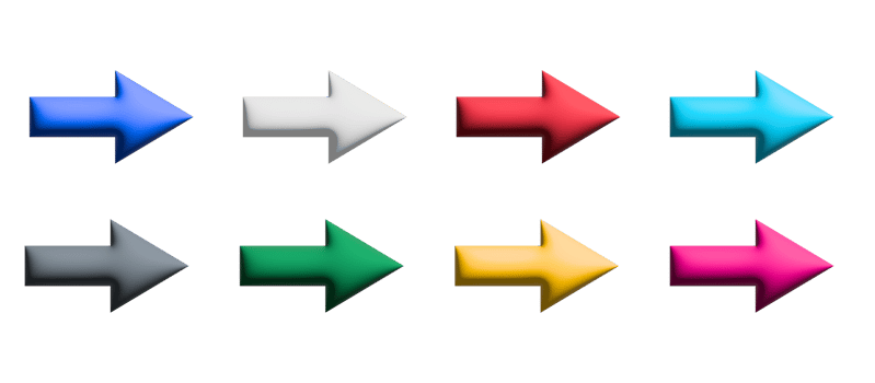 Arrows big colorful set icons. Arrow icon. Arrow. Cursor. Modern simple arrows. png
