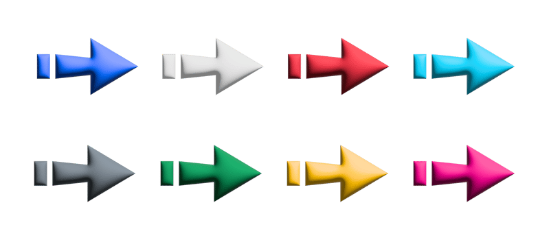 Arrows big colorful set icons. Arrow icon. Arrow. Cursor. Modern simple arrows. png