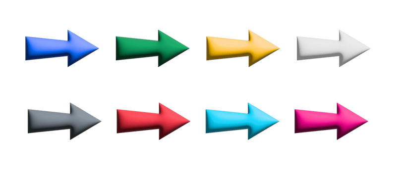 Arrows big colorful set icons. Arrow icon. Arrow. Cursor. Modern simple arrows. png