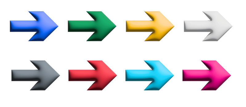 Arrows big colorful set icons. Arrow icon. Arrow. Cursor. Modern simple arrows. png