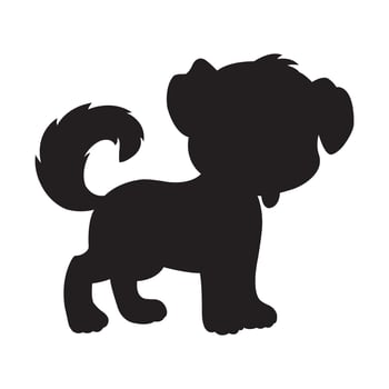 Dog silhouette vector isolated on white background animal coloring book for kids cartoon vector dog illustration