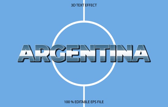Argentina 3D editable text effect  template, text effect style vector