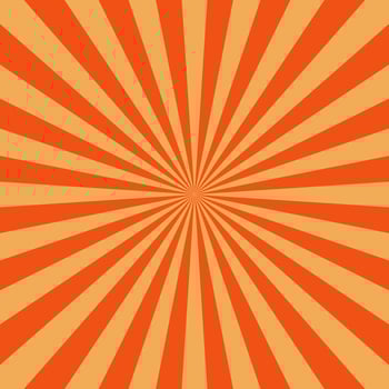 Pop art orange sunbeams background comics book cartoon magazine cover. Cartoon funny retro pattern strip mock up vector illustration