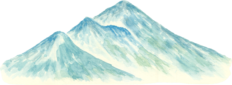 watercolor mountain. blue mountains landscape png