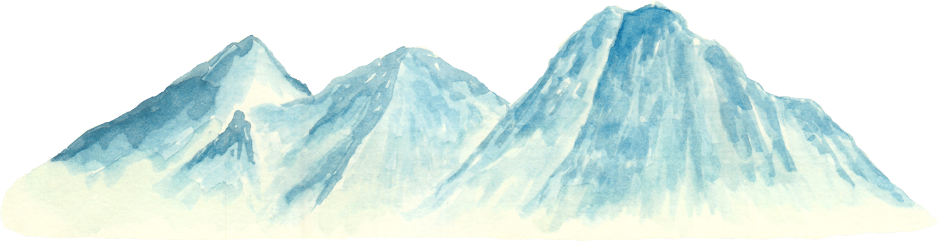 watercolor mountain. blue mountains landscape png