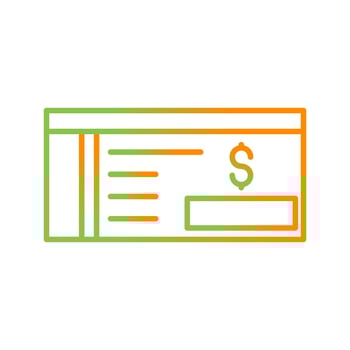 Bank Check Vector Icon