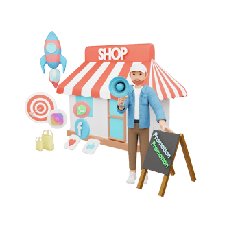 Business Promotion 3D Character Illustration png
