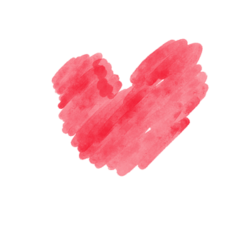 Brush Stroke Colorful Color Red Heart Water Color Paint png