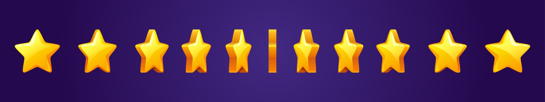 Set of star rotate game sprite animation, ui rate vector