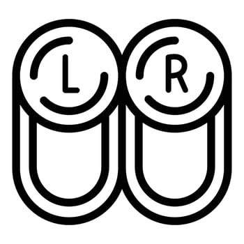 Contact lens left right box icon, outline style vector