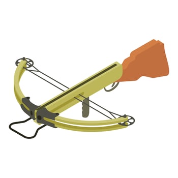 Hunting arbalet icon, isometric style vector