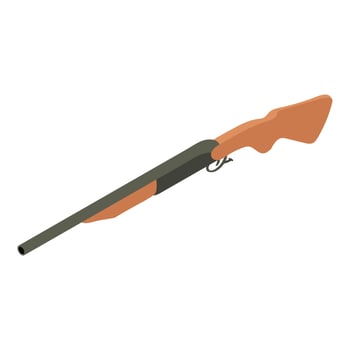 Hunting shotgun icon, isometric style vector
