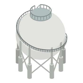 Big oil tank icon, isometric style vector