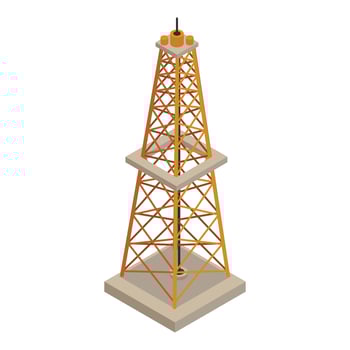 Oil tower icon, isometric style vector