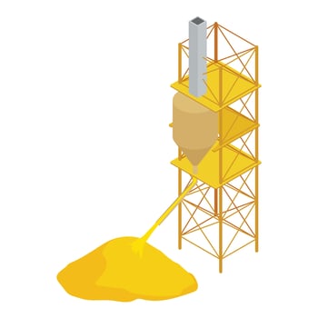 Refinery plant icon, isometric style vector