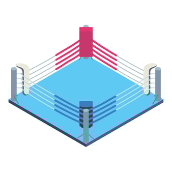 Boxing ring icon, isometric style vector