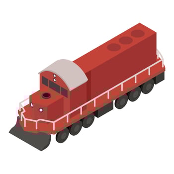 Diesel train icon, isometric style vector