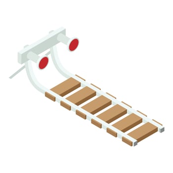 Railway icon, isometric style vector