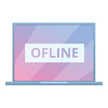 Digital detoxing laptop icon, cartoon style vector