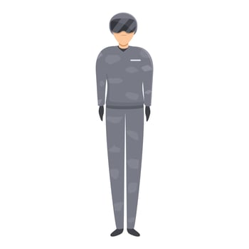 Aviator fighter military uniform icon, cartoon style vector
