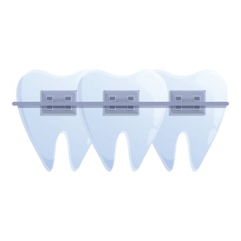 Tooth braces orthodontics icon, cartoon style vector