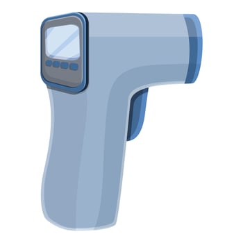 Gun digital thermometer icon, cartoon style vector