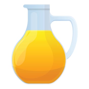 Celandine oil jug icon, cartoon style vector