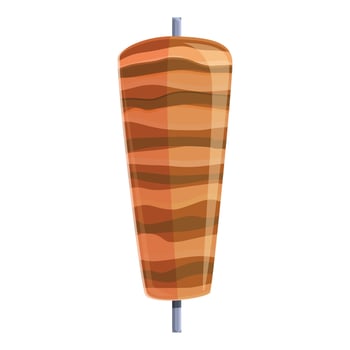 Turkish kebab meat icon, cartoon style vector