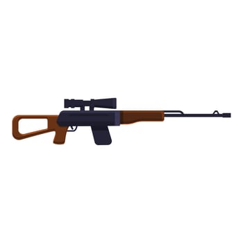 Scar sniper weapon icon, cartoon style vector