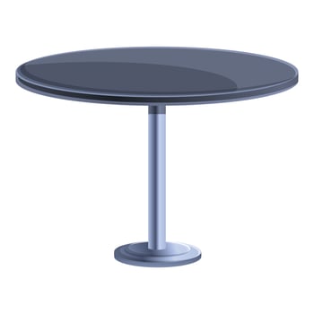 Steel table icon, cartoon style vector