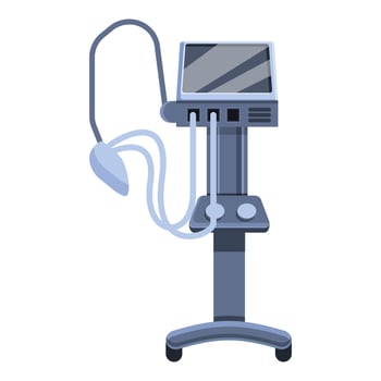 Care ventilator medical machine icon, cartoon style vector