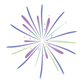 New year firework icon, cartoon style vector