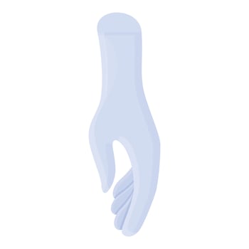 White medical gloves icon, cartoon style vector